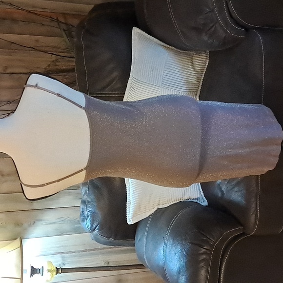 Intimately Free People Nude Metallic Slip Dress Size M/L - Picture 4 of 8